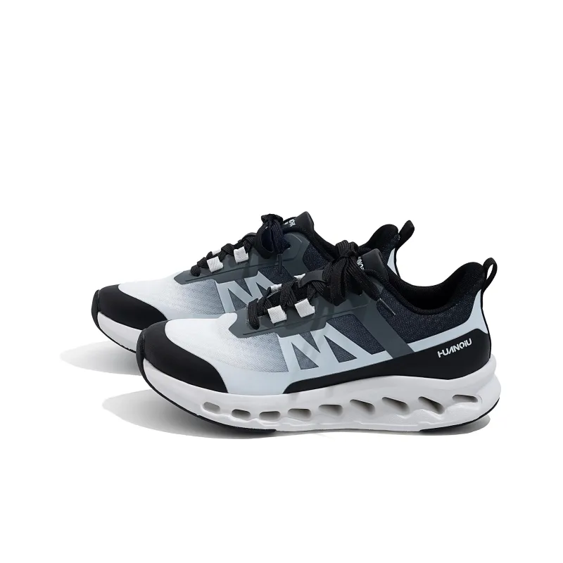 HUANQIU Cushioning, Waterproof, And Breathable Rebound Low Top Running Shoes Men's Black White-1