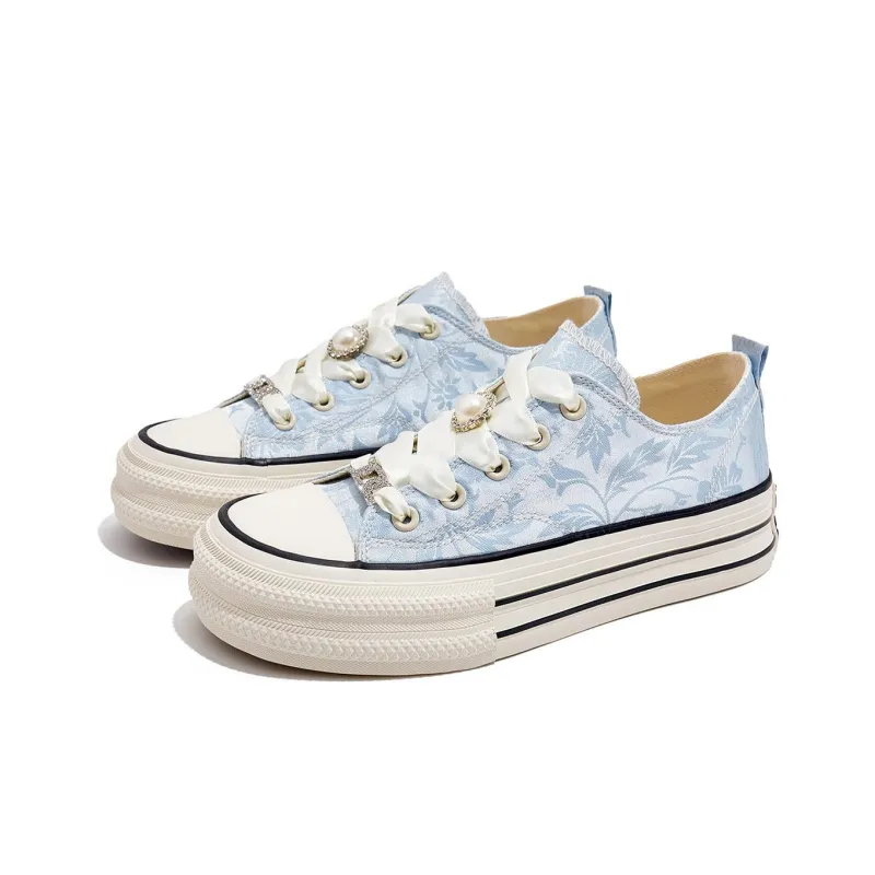Humanism 1986 Low Top Canvas Shoes Women's Blue-2
