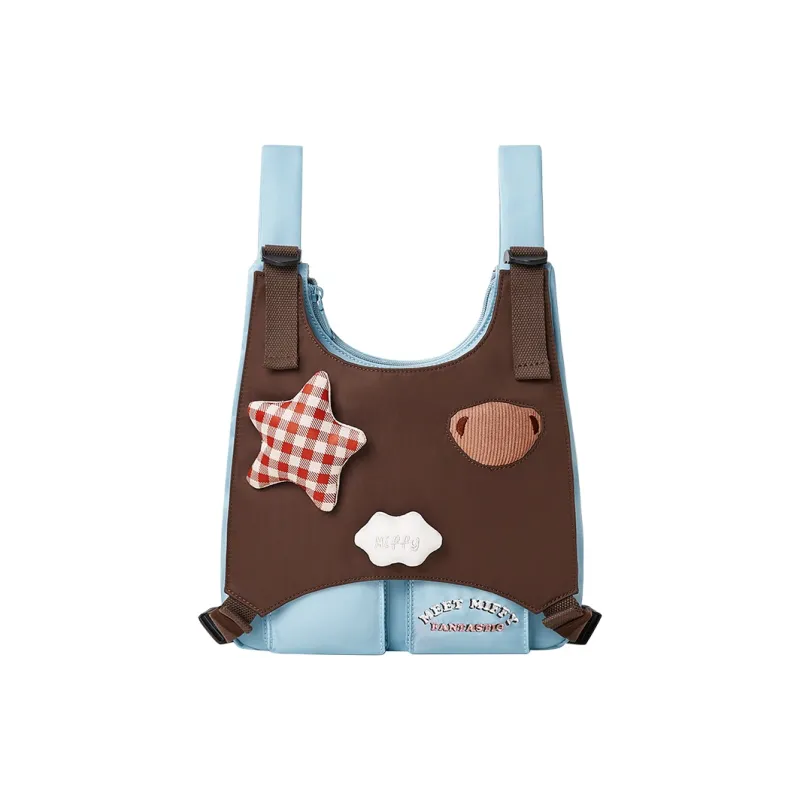 Miffy Fabric Backpack Medium Size Women's Brown/Blue Pink/White-0