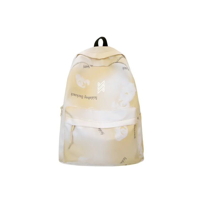 NOMK Nylon Backpack Travel Bag Laptop Backpack Unisex Black/Yellow/Gray/Blue-1