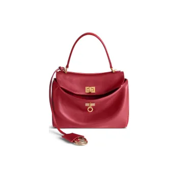 Balenciaga Soft Crocodile Pattern Embossed Cow Leather Shoulder Bag Crossbody Bag Handbag Mini Women's Red