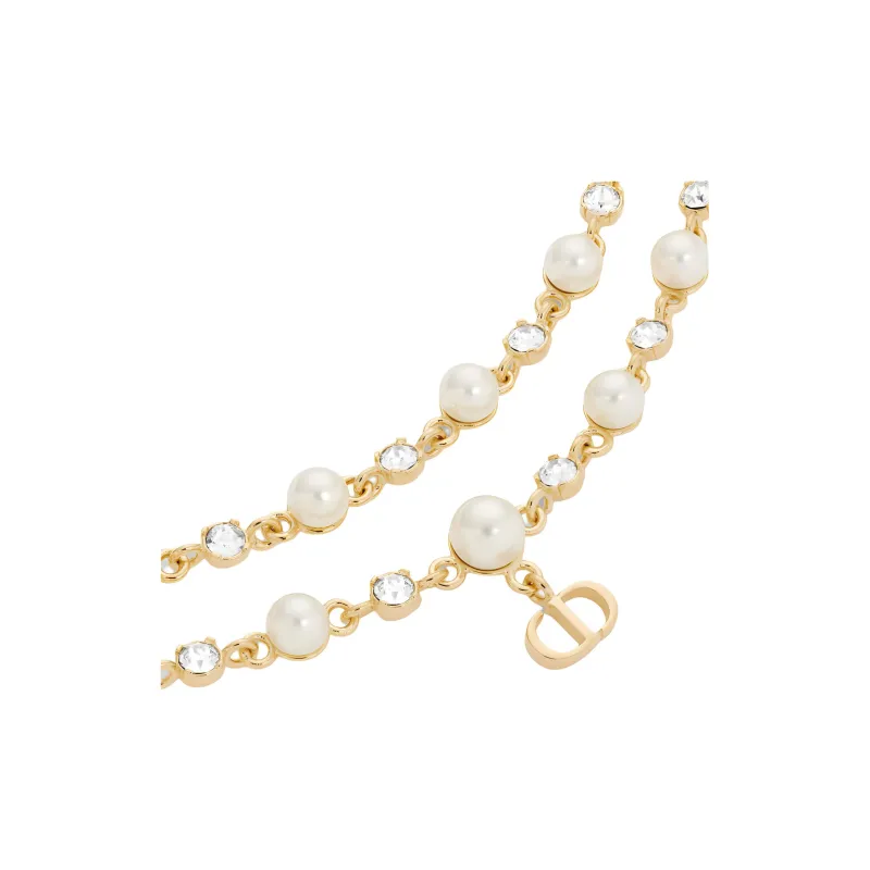 DIOR Metal Resin Crystal Necklaces Women's Gold-1