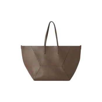 Brunello Cucinelli Matte Calfskin Tote Bag Shopping Bag Handbag Large Size Women's Brown