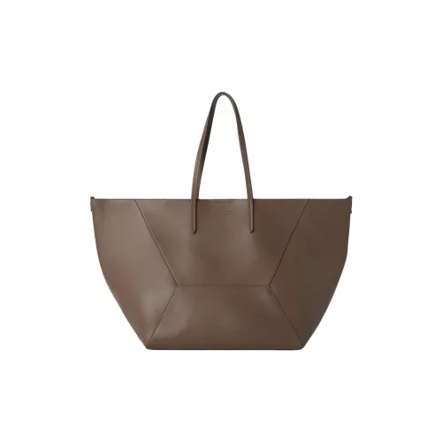 Brunello Cucinelli Matte Calfskin Tote Bag Shopping Bag Handbag Large Size Women's Brown