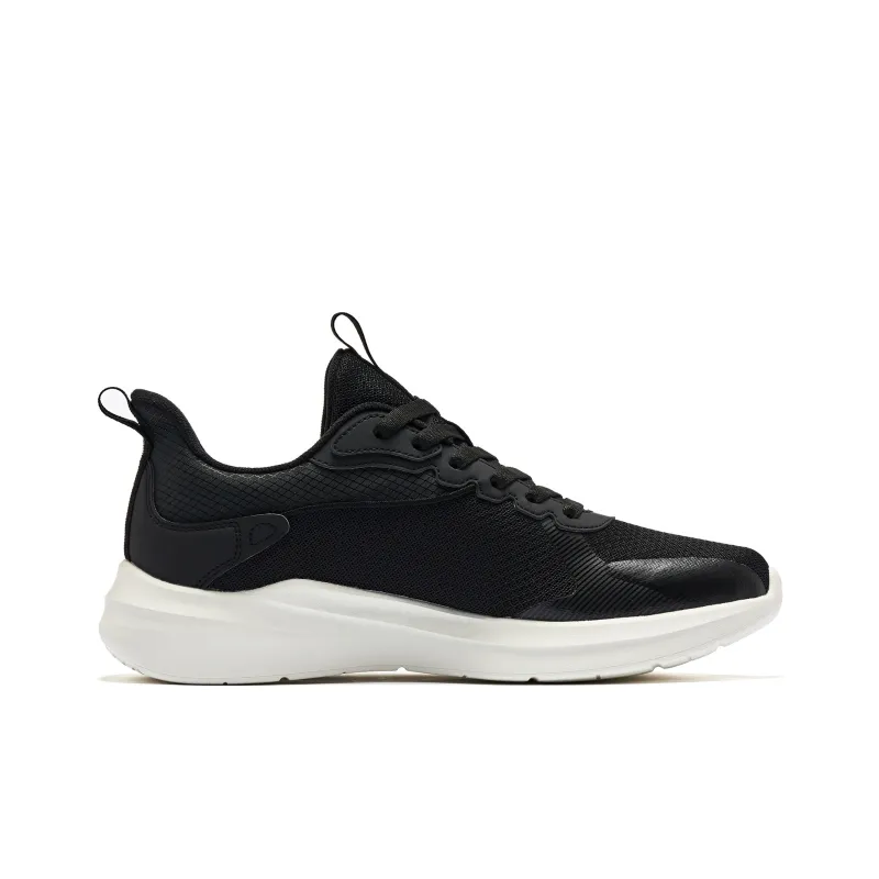 QIAODAN Abrasion Resistant Breathable Low Top Running Shoes Men's Black White-1