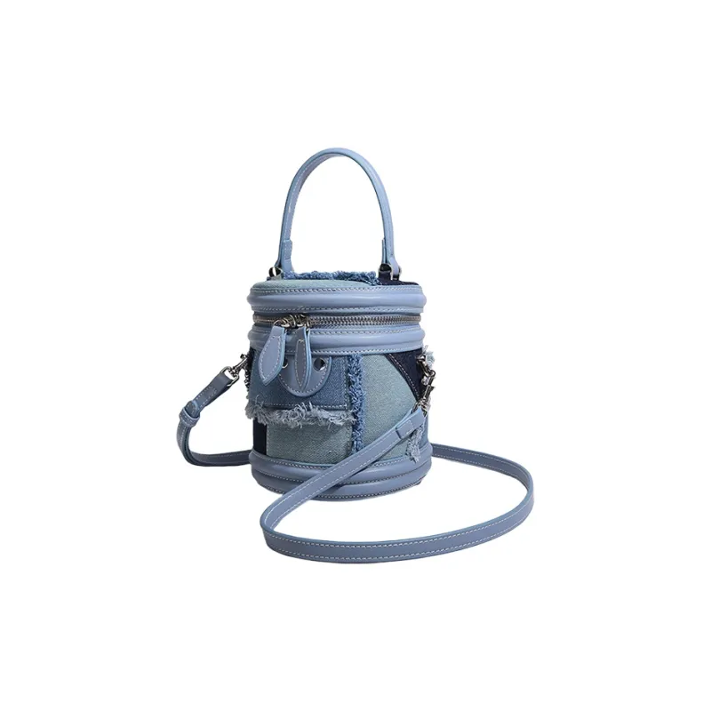 H YXIANG Microfiber Synthetic Leather Shoulder Bags Handbags Regular Women's Blue/Black-5