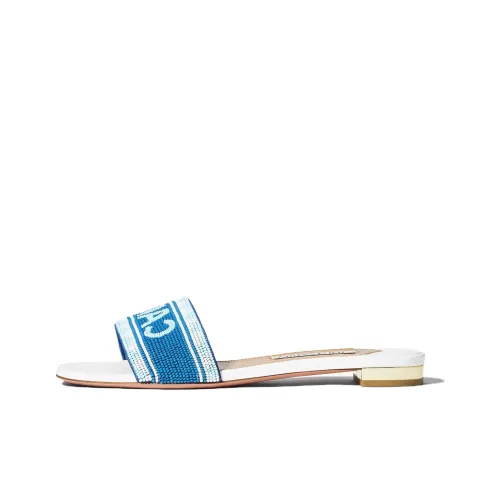 AQUAZZURA Slide Slippers Women's Blue/White