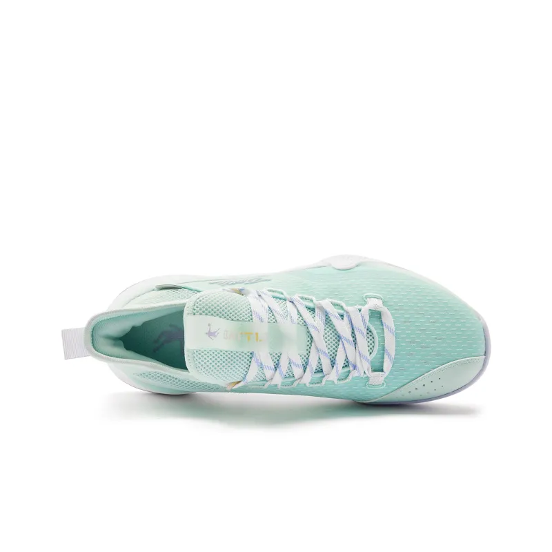 QIAODAN Cushioning, Slip Resistant, And Abrasion Resistant Low Top Basketball Shoes Men's Blue White Purple-3