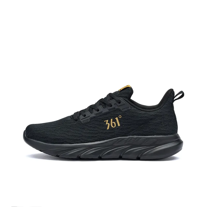 361° Cushioning, Slip Resistant, Abrasion Resistant, Rebound Low Top Casual Running Shoes Men's Black Gold-0