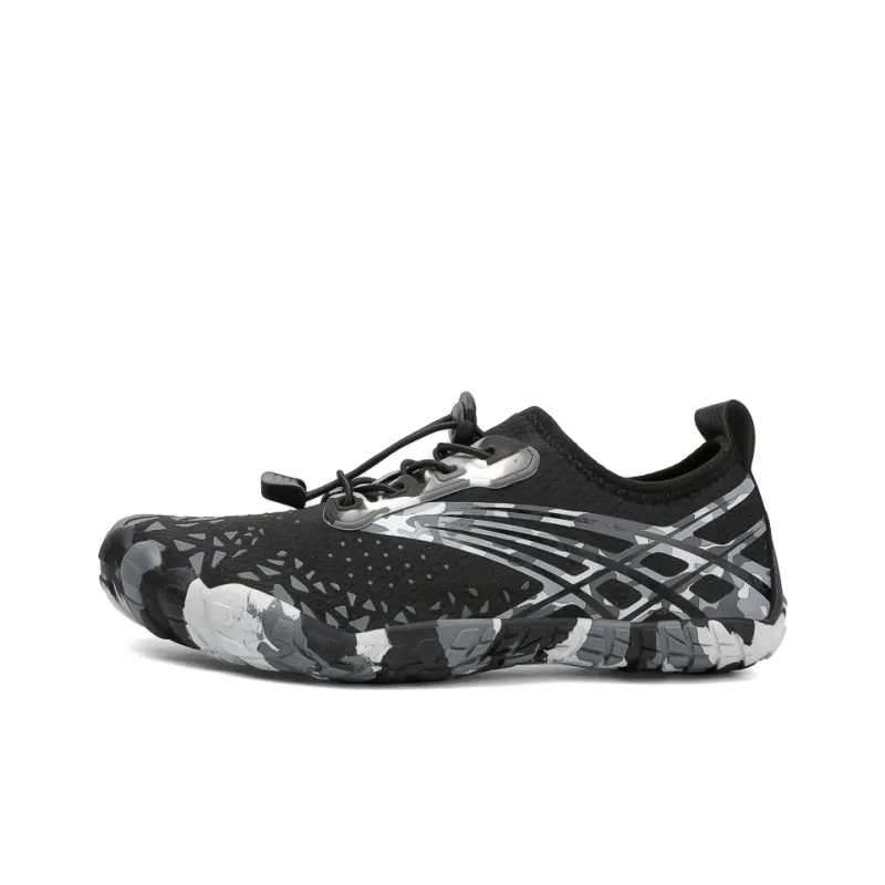 GESENLANG Slip Resistant Breathable Quick Dry Wear Resistant River Trekking Shoes Men's Black Gray-0
