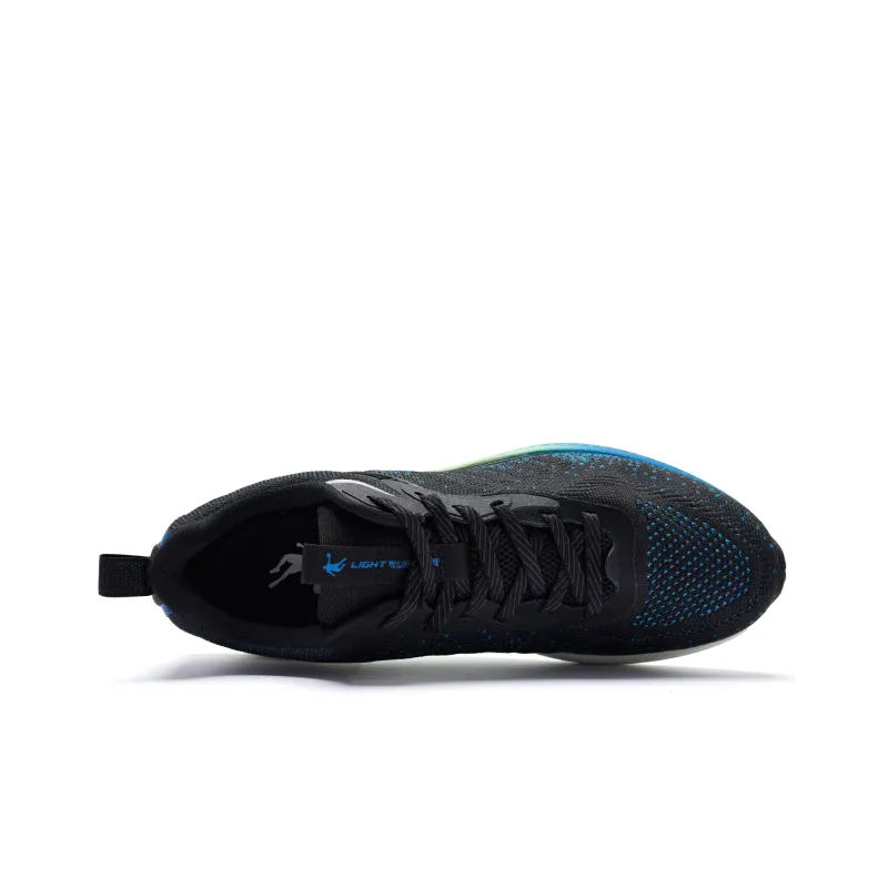 QIAODAN Cushioning Low Top Running Shoes Men's Black Blue-4