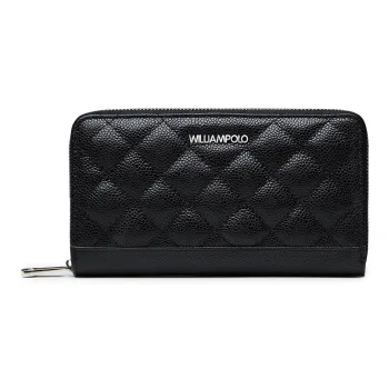 WilliamPOLO Cow Leather Wallet Women's Black
