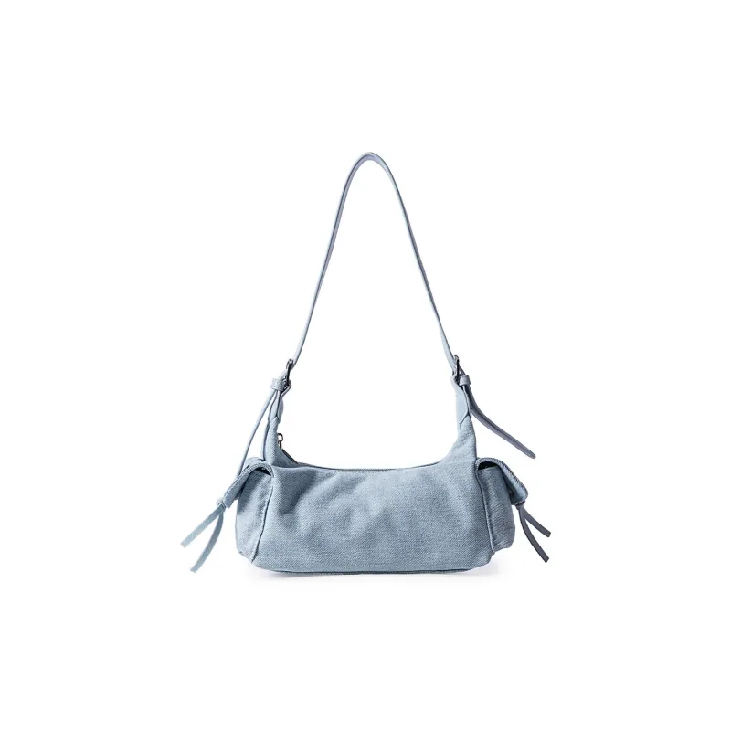 Dubaolu Fabric Shoulder Bag Women's Light Blue/Dark Blue-5