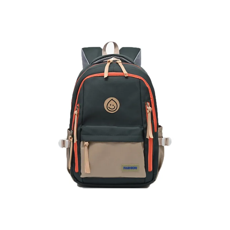 GEERDUN Nylon Backpack Regular Unisex Black/White/Red/Green-3