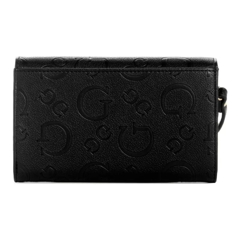 GUESS Faux Leather Cell Phone Pouch Clutch Regular Women's Black-1