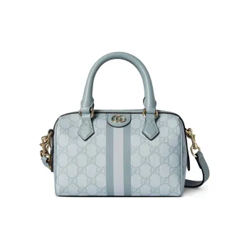 GUCCI Ophidia Canvas With Leather Canvas Bag Shoulder Bag Crossbody Bag Handbag Mini Women's Gray Blue