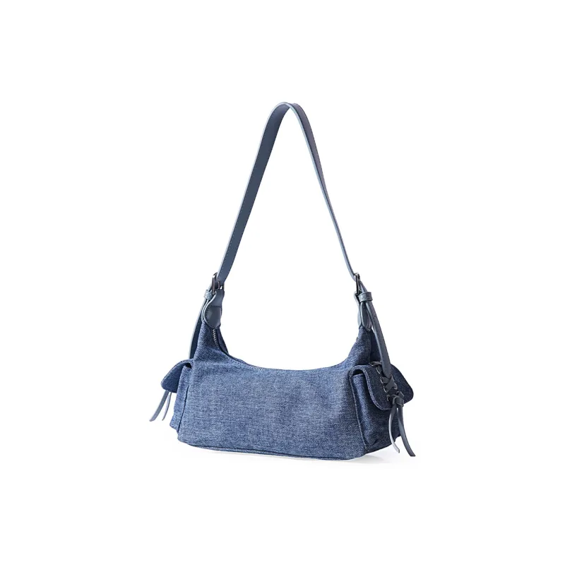 Dubaolu Fabric Shoulder Bag Women's Light Blue/Dark Blue-15