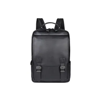 DOSRFINI Cow Leather Backpack Regular Men's Black