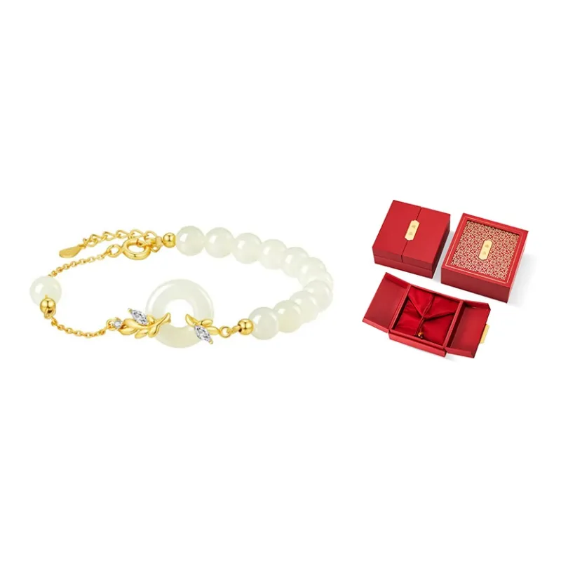 Mom's Gift Bracelets Pale Greenish White Jade Women's-1