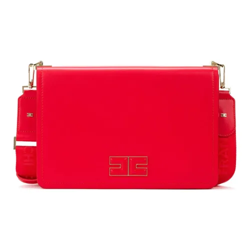 Elisabetta Franchi Synthetic Leather Shoulder Bag Crossbody Bag Large Size Women's Red