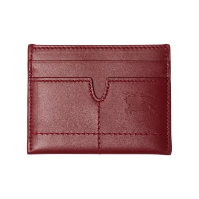 Burberry Calfskin Card Holder Unisex Ruby Color-1