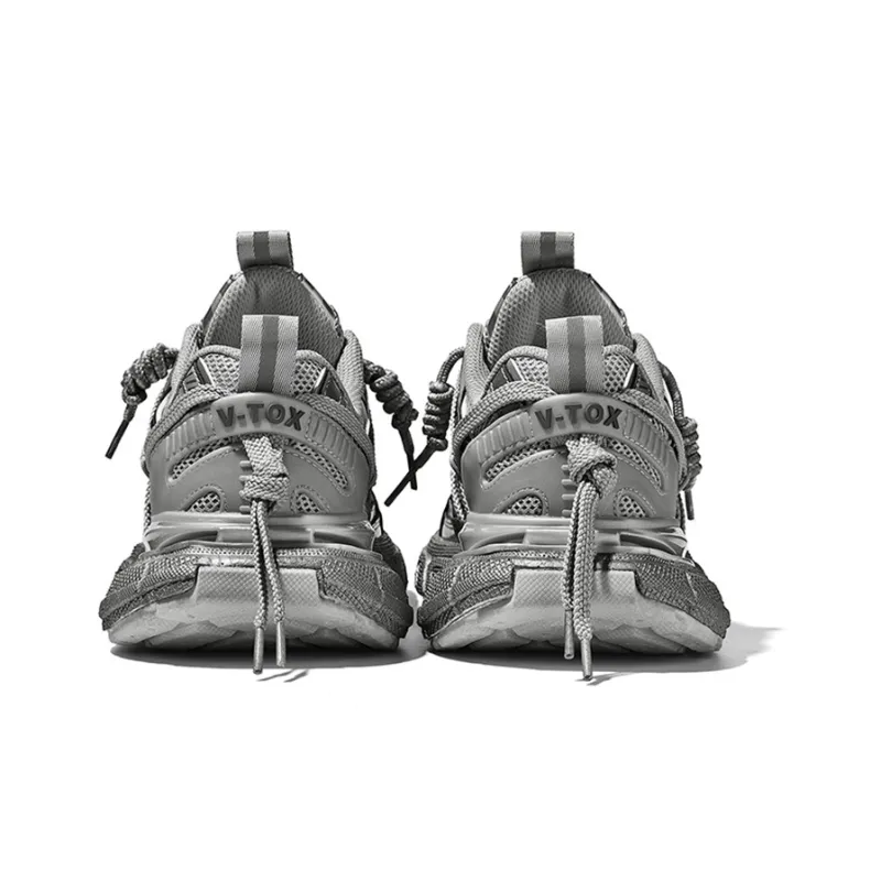 V TOXSEIE Low Top Chunky Sneakers Unisex Gunmetal-3