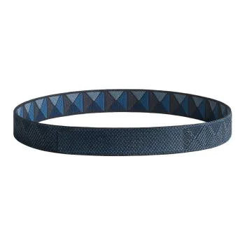HERMES Clou Medor Aesthetic Pattern Design Nylon Leather Belts Men's Blue Width: 3.8cm