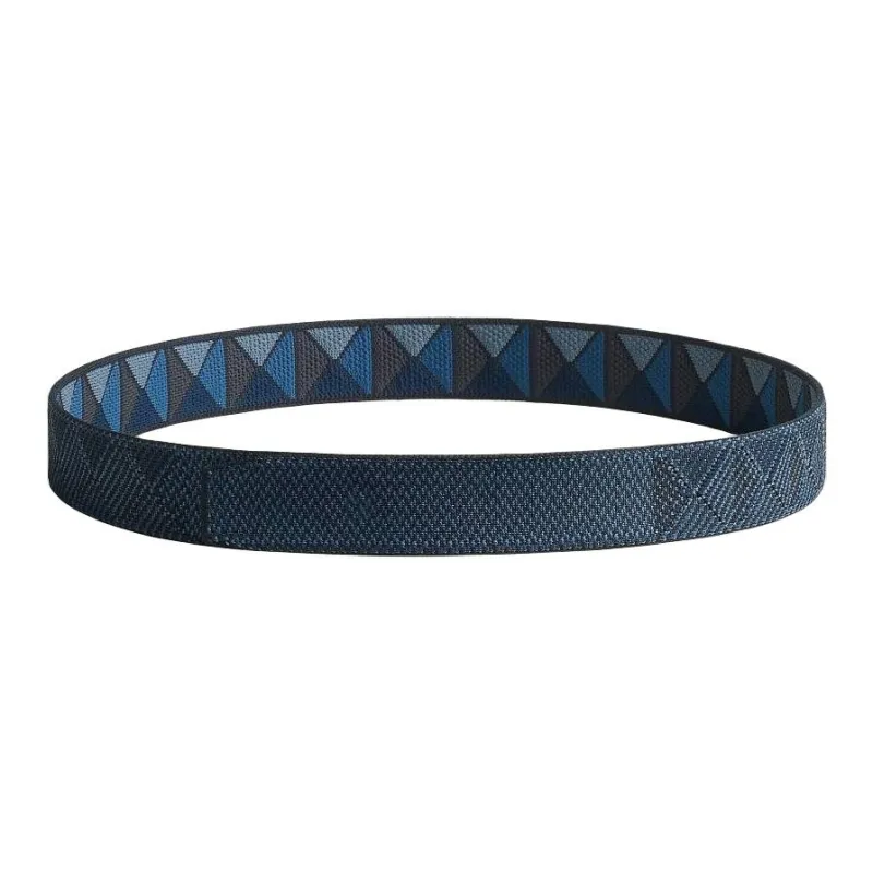 HERMES Clou Medor Aesthetic Pattern Design Nylon Leather Belts Men's Blue Width: 3.8cm-0