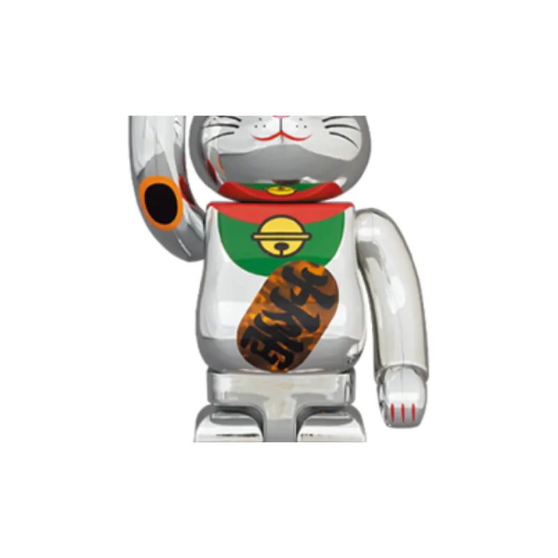 Bearbrick Maneki Neko Silver Plated Luminous-2