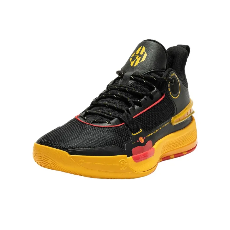 361° Cushioning Low Top Basketball Shoes Men's Black Yellow-2