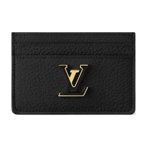 LOUIS VUITTON Capucines Leather CapSin Card Holder Women's Black