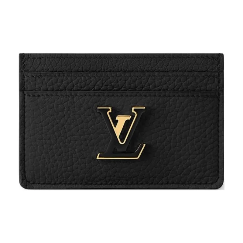 LOUIS VUITTON Capucines Leather Capsicum Card Holder Women's Black-0
