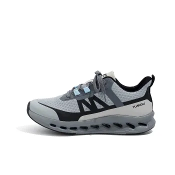 HUANQIU Cushioning, Waterproof, And Breathable Rebound Low Top Running Shoes Men's Gray Black