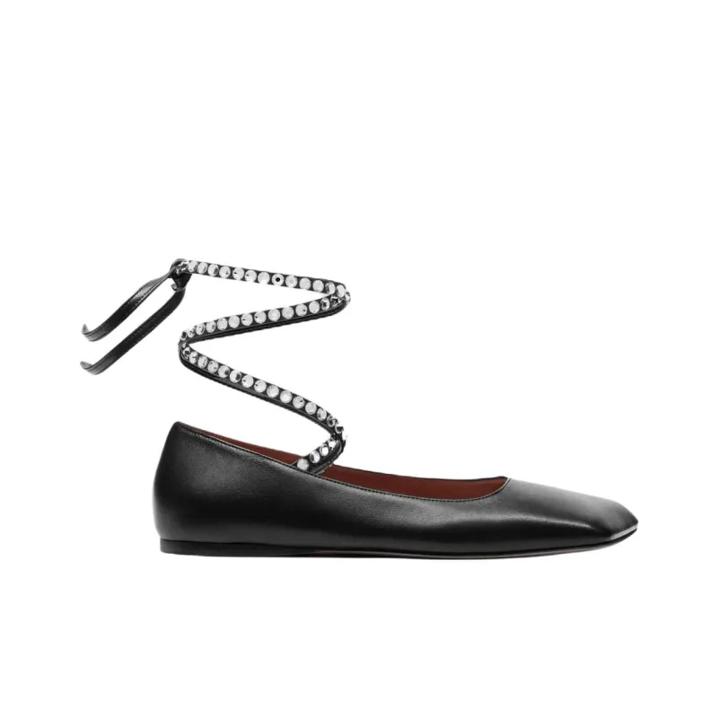 AMINA MUADDI Ane Leather Ballerina Shoes Women's-1