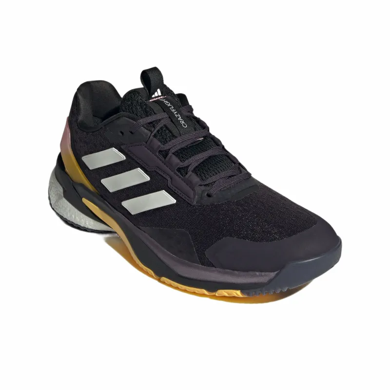 Adidas Crazyflight 5 Slip Resistant Low Top Training Shoes Men's Black White Yellow Pink-2