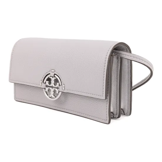 TORY BURCH Miller Litchi Grain Leather Shoulder Bag, Crossbody Bag Regular Women's Green Purple Gray-1