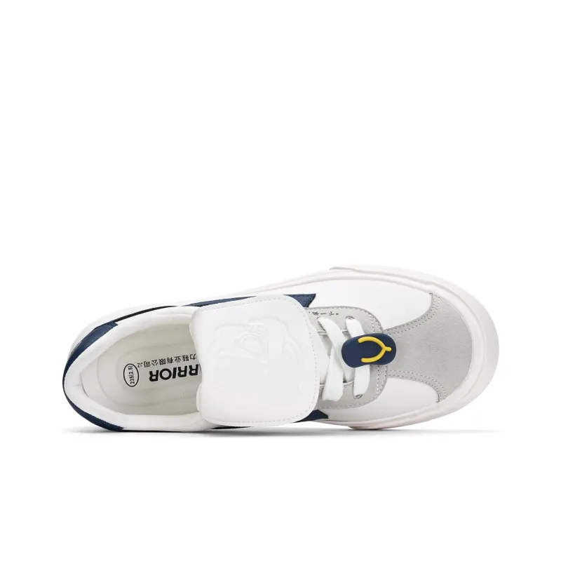 Warrior Heaven's Power, City Travel Collection Abrasion Resistant Slip Resistant Low Top Canvas Shoes Unisex White Blue-2