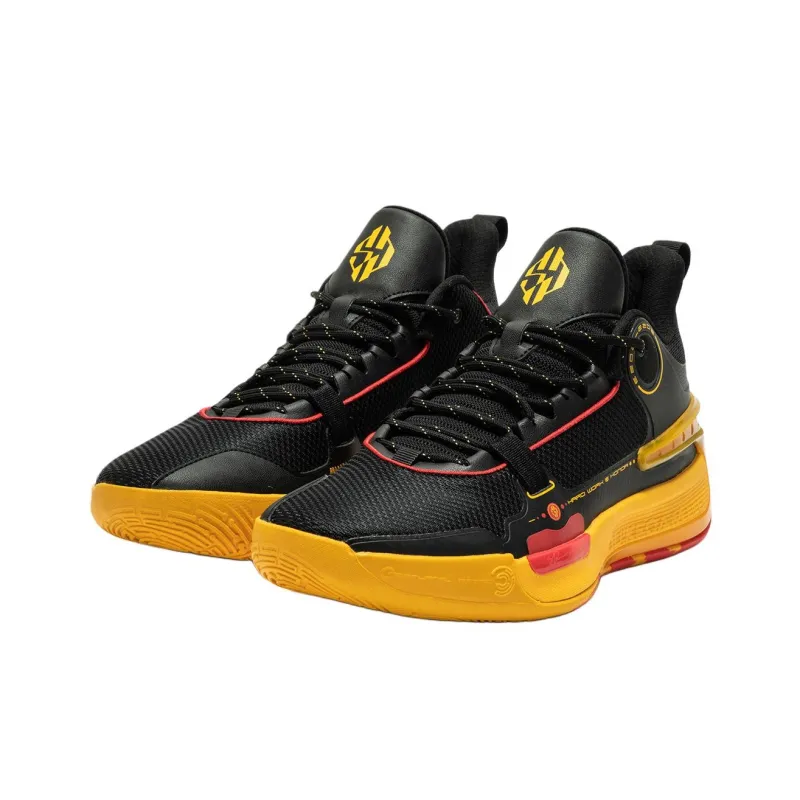 361° Cushioning Low Top Basketball Shoes Men's Black Yellow-3