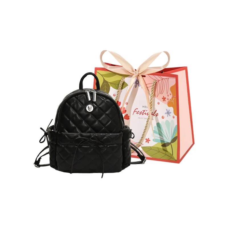 Cwatcun PU Backpack Women's Black/Blue/Pink/Silver/White-0