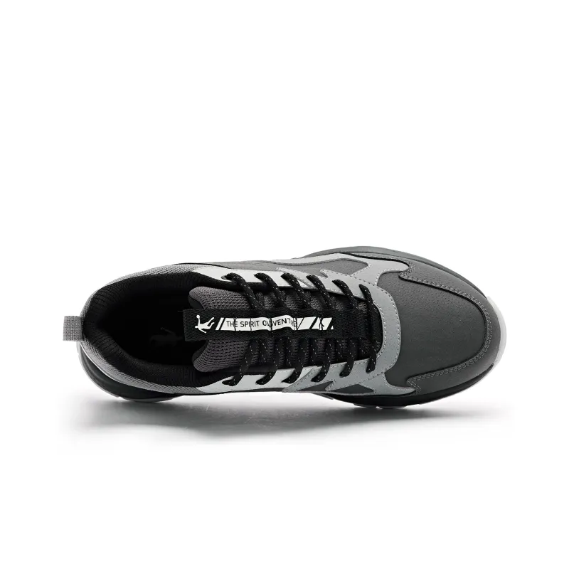 QIAODAN Cushioned Abrasion-Resistant Slip-Resistant Low-Top Running Shoes Men's Shark Gray-3