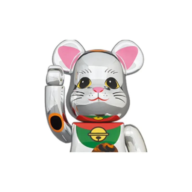Bearbrick Maneki Neko Silver Plated Luminous-1