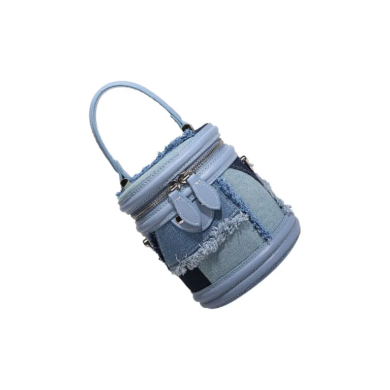 H YXIANG Microfiber Synthetic Leather Shoulder Bags Handbags Regular Women's Blue/Black-6