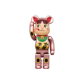 BE@RBRICK Lucky Cat Peko chan Money Luck Peach Gold