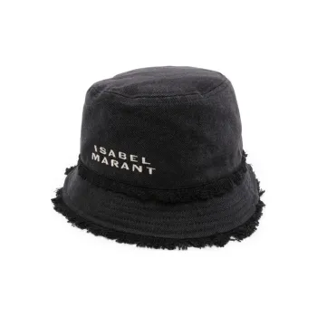ISABEL MARANT Bergen Logo-embroidered Denim Bucket Hat