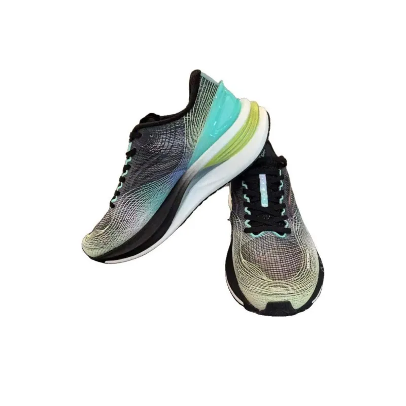 Anta Cushioning Wear Resistant Low Top Sprint Running Shoes Men's Black Green-2