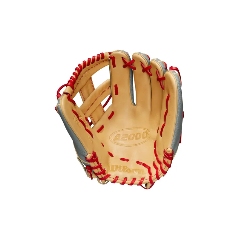 Wilson Baseball Gloves Hitting Gloves Top Grain Cow Leather Unisex Yellow Blue-3
