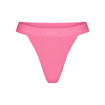 SKIMS COTTON RIB THONG Underpants Women's 1 Pack SUGAR PINK/Sugar Pink