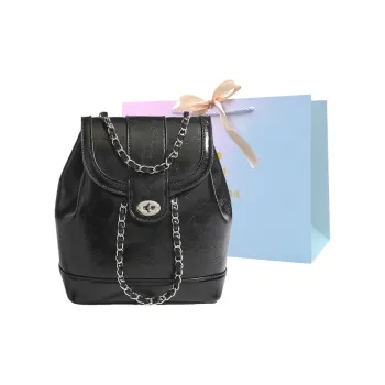 SUPERCUTE PU Backpack Women's Black/Silver