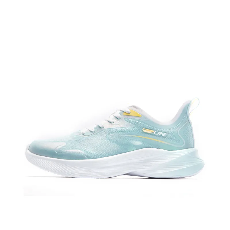 QIAODAN Light Speed 3.0PLUS Cushioned Slip Resistant Lightweight Low Top Running Shoes Men's White Blue-0