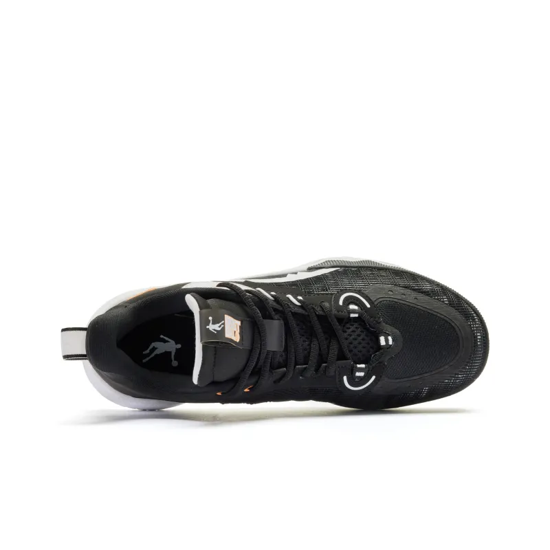 QIAODAN Cushioned Slip Resistant Abrasion Resistant Breathable Low Top Basketball Shoes Men's Black White-3